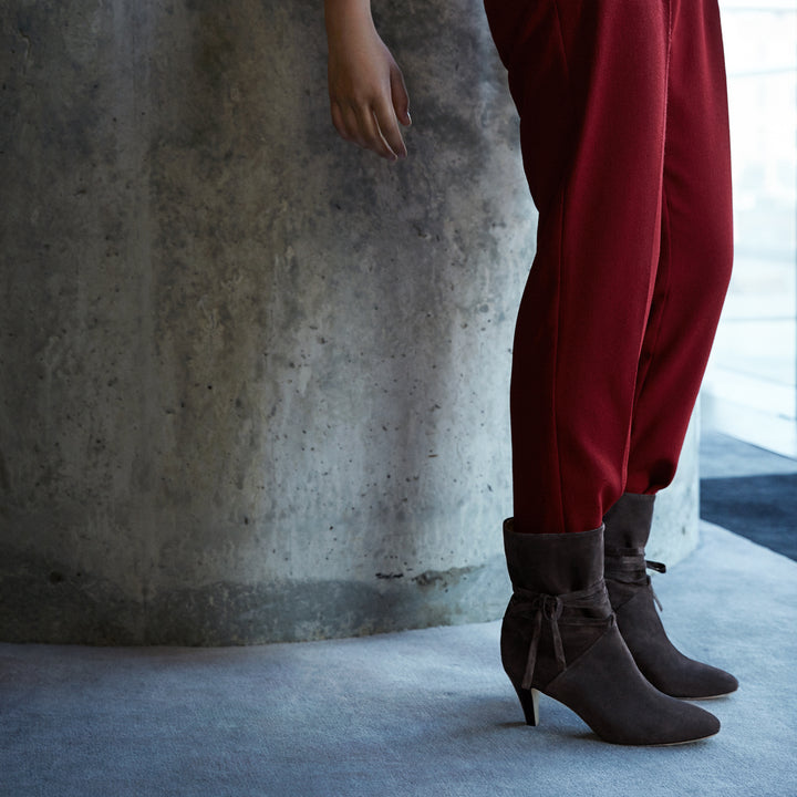 Sclarandis - Sonia Tie Boot - Grey Suede - Editorial